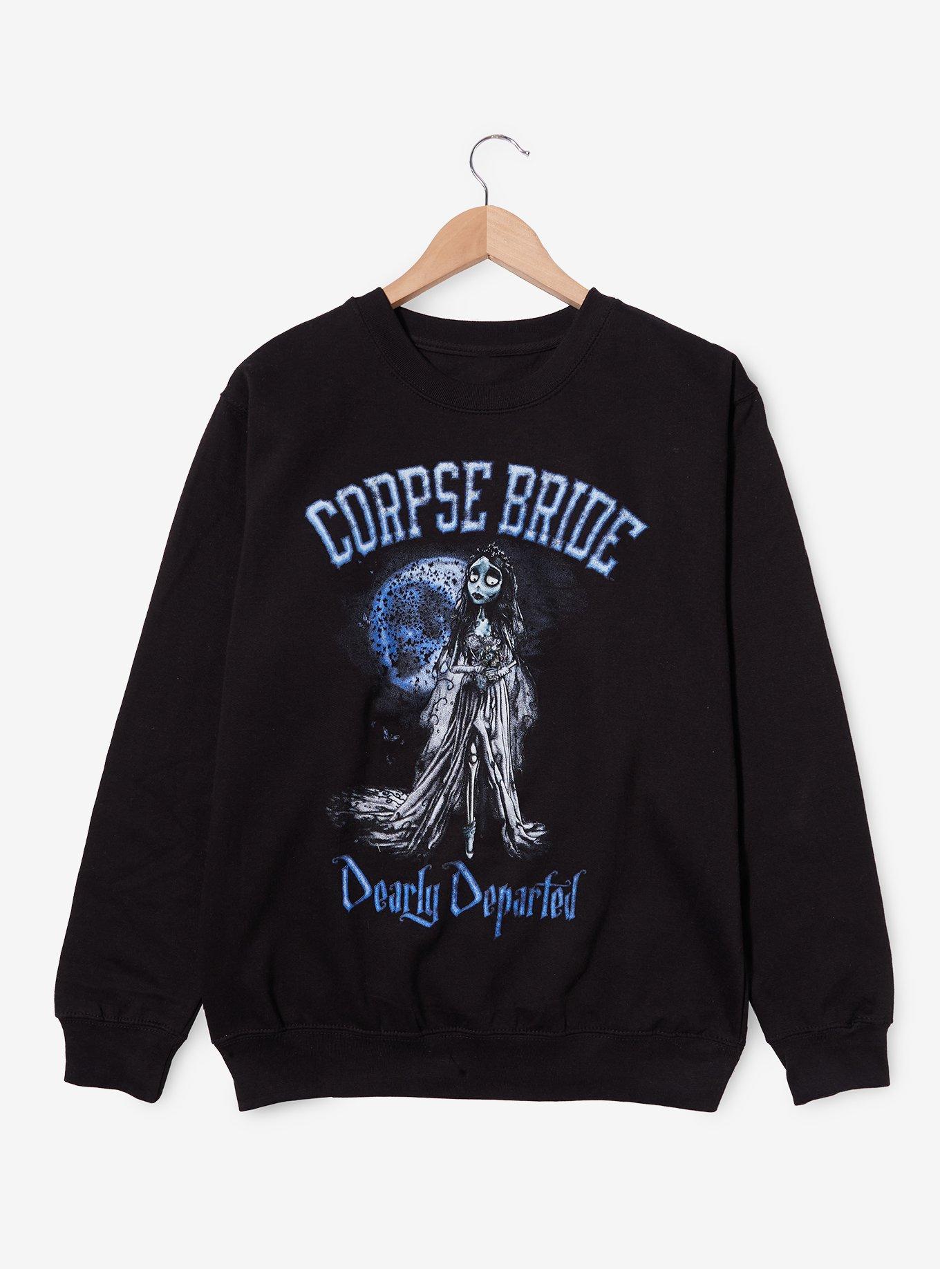 Corpse Bride Emily Dearly Departed Crewneck - BoxLunch Exclusive, BLACK, hi-res