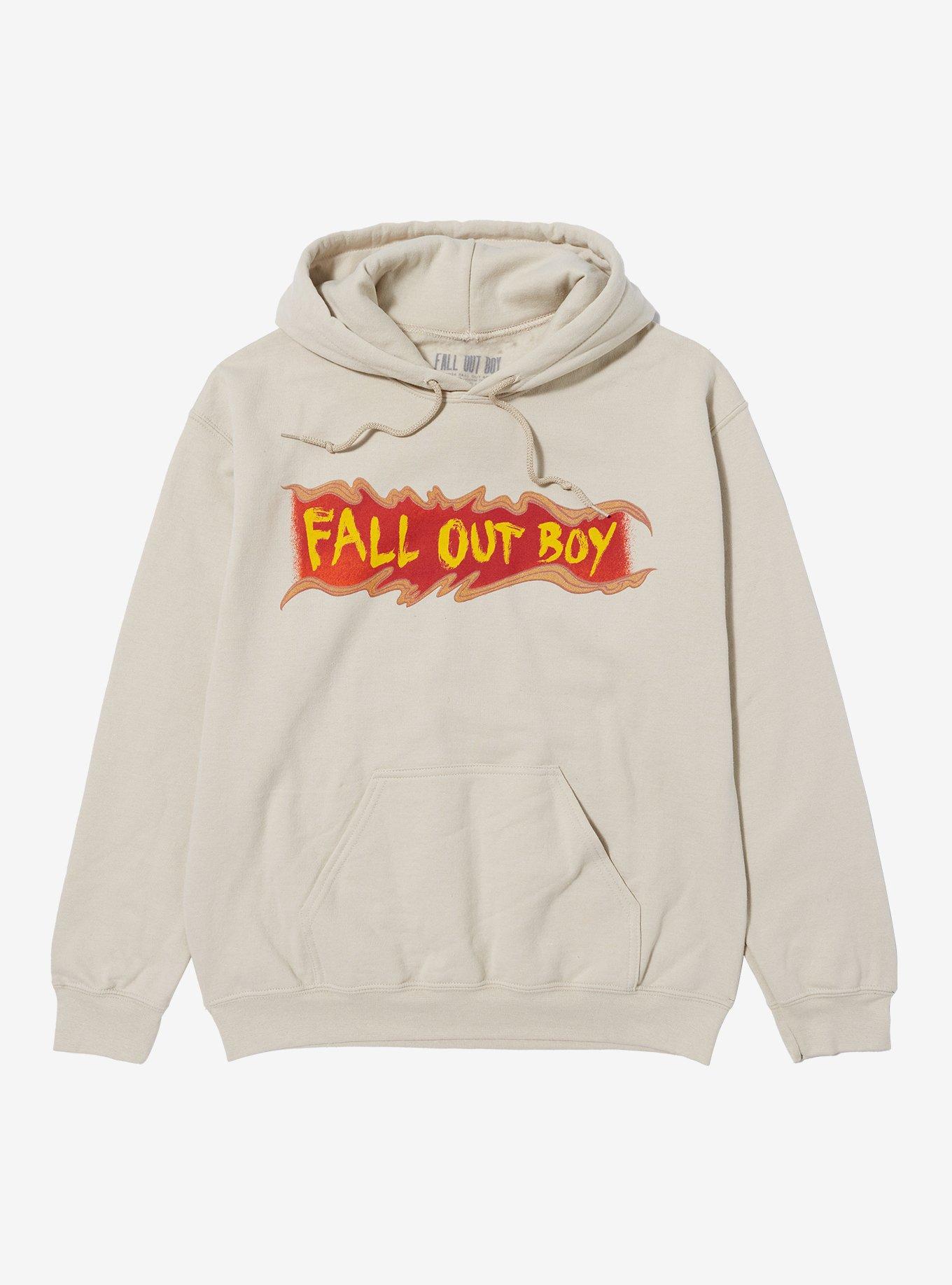 Fall Out Boy Skeleton Breathing Fire Hoodie, SAND, hi-res