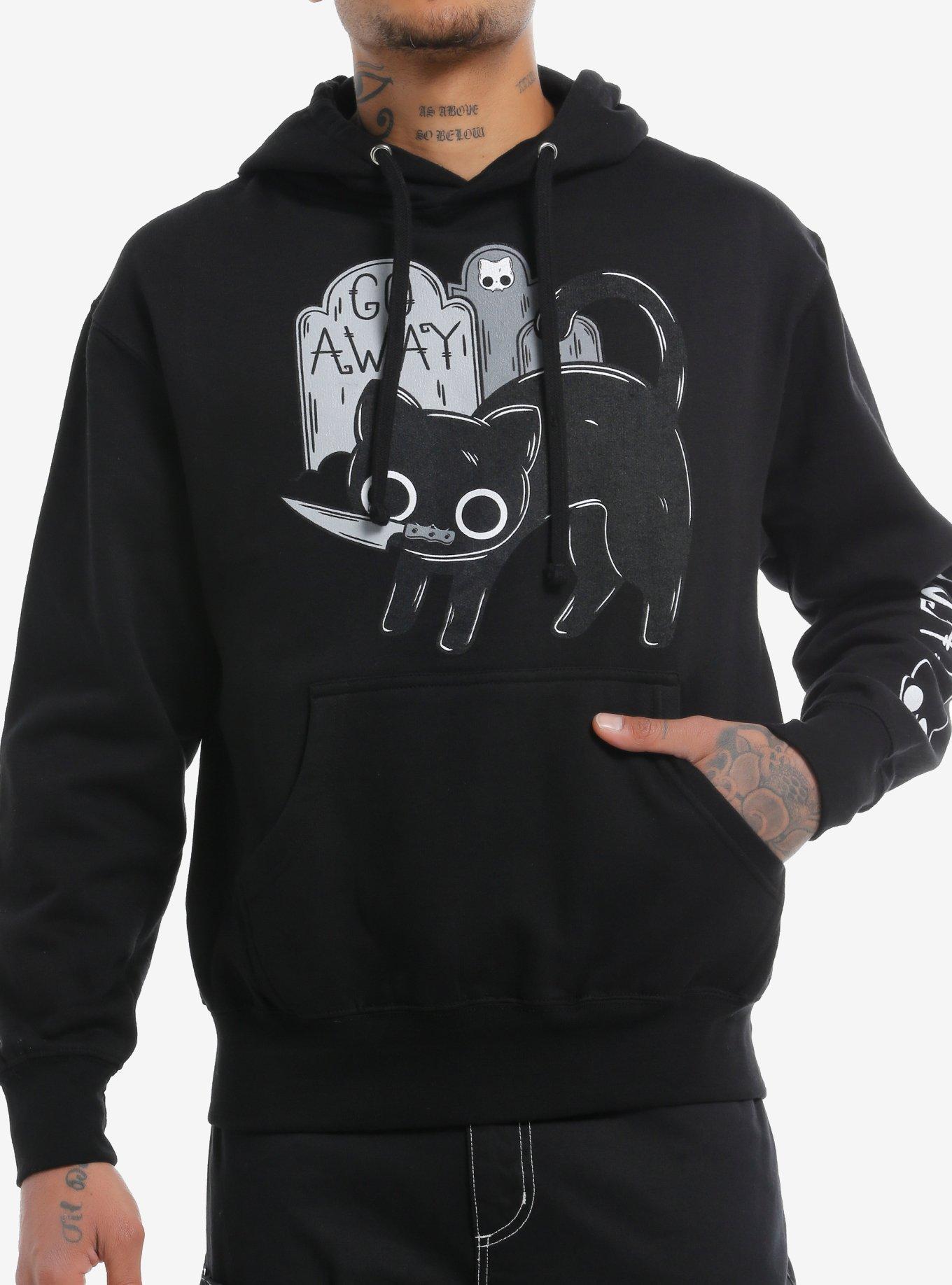 Cat Coffin Go Away Hoodie By Pvmpkin Art, , hi-res