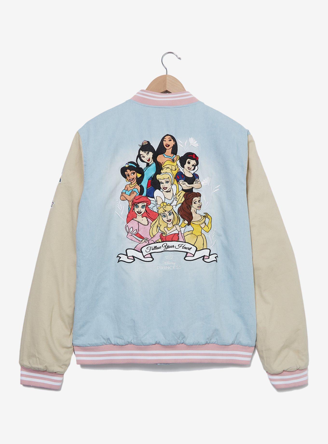 Disney Princesses Denim Women's Bomber Jacket - BoxLunch Exclusive, , hi-res