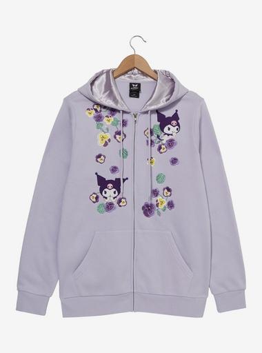Sanrio Kuromi Floral Zippered Hoodie - BoxLunch Exclusive | BoxLunch