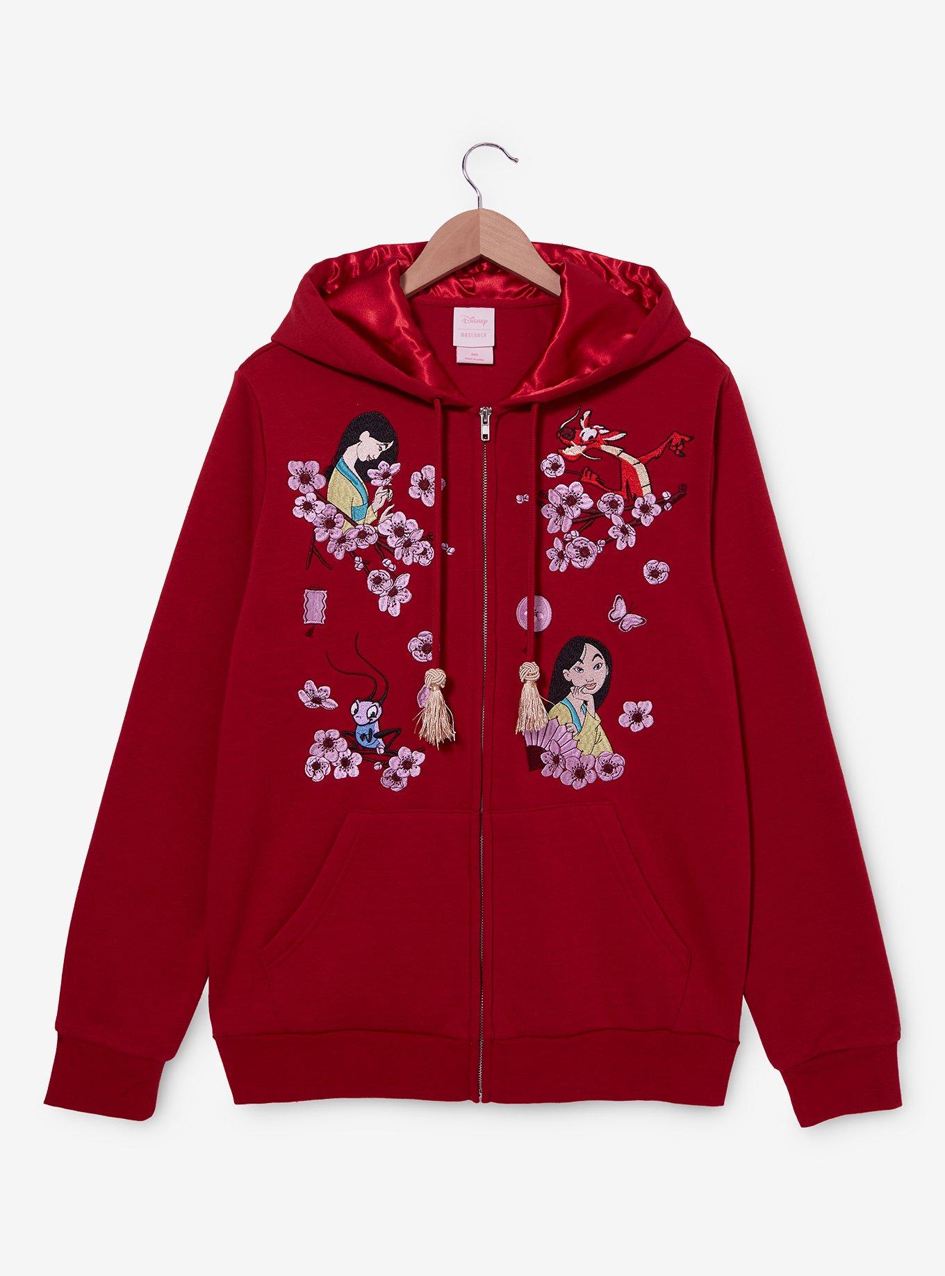 Disney Mulan Floral Zip Hoodie — BoxLunch Exclusive, , hi-res