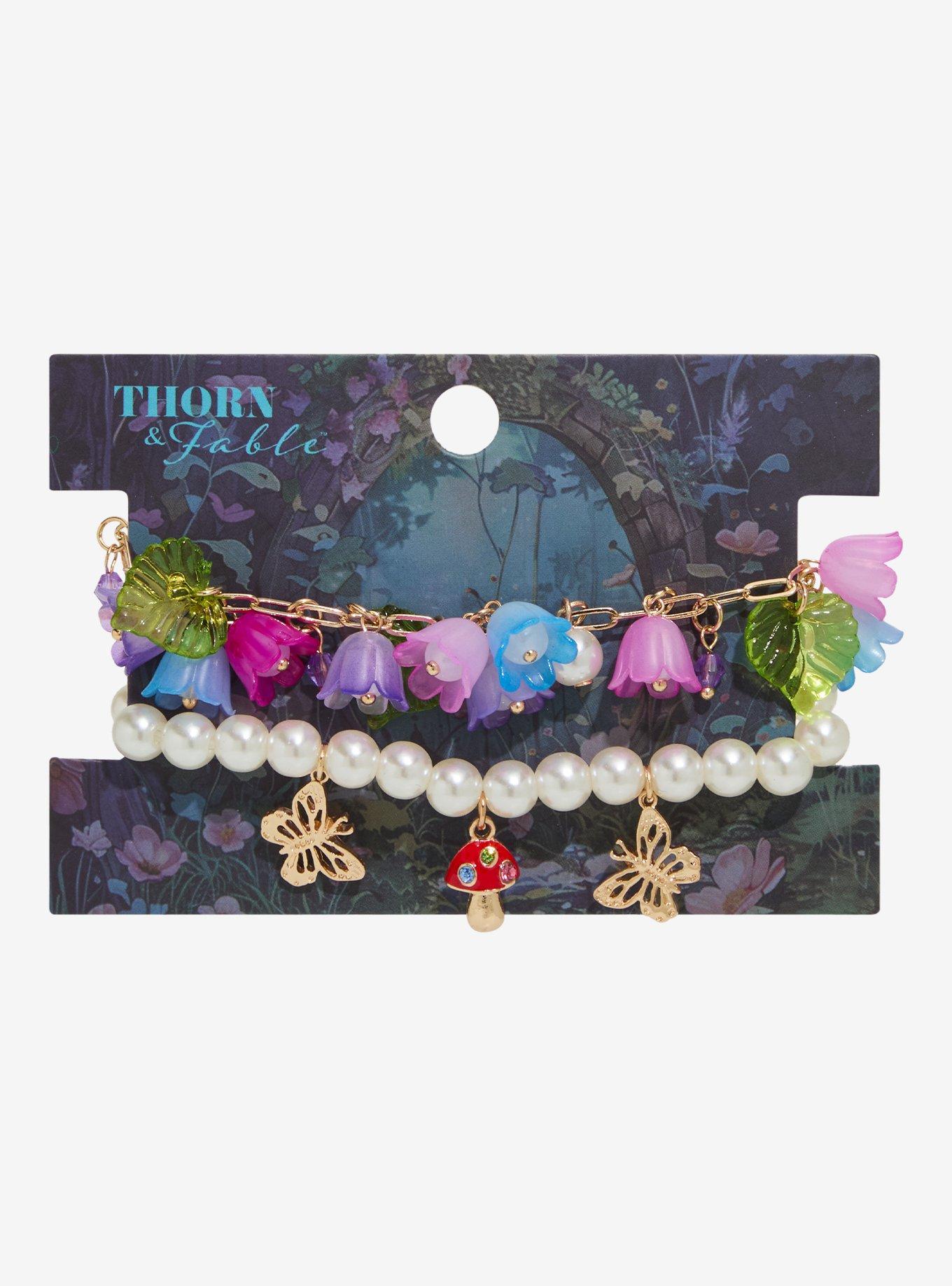 Thorn & Fable Flower Mushroom Bracelet Set, , hi-res