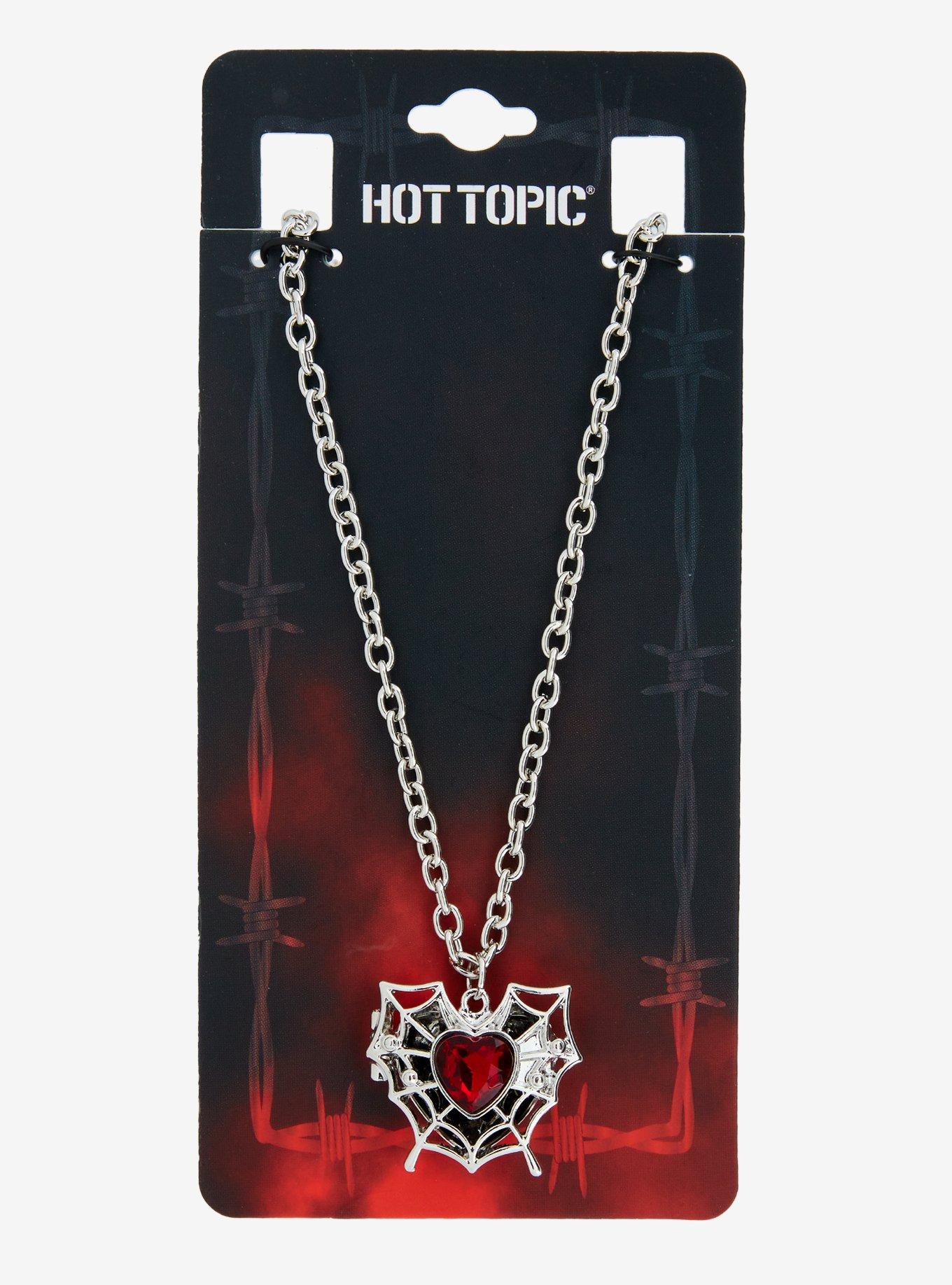 Spider Heart Locket Necklace, , hi-res
