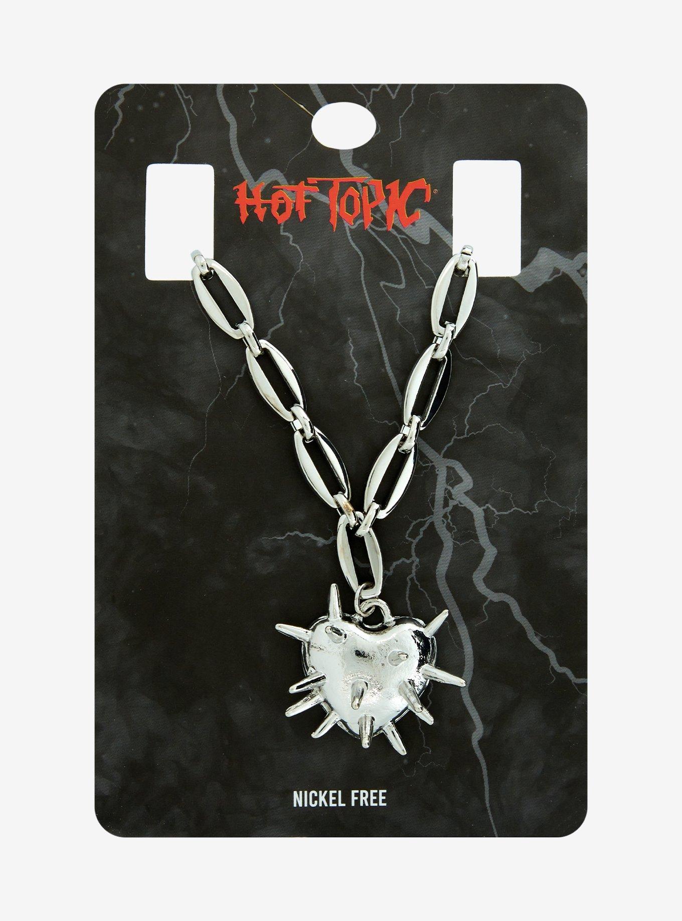Spike Heart Chain Necklace, , hi-res