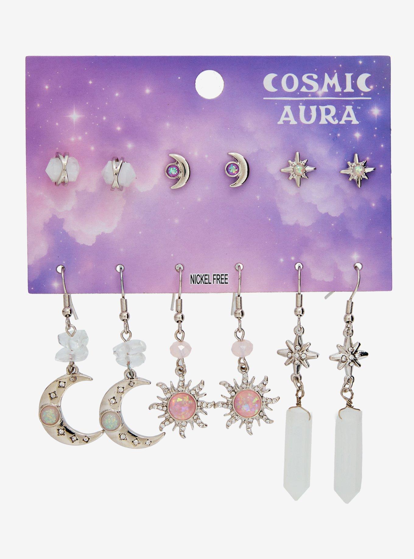 Cosmic Aura Celestial Crystal Earring Set, , hi-res