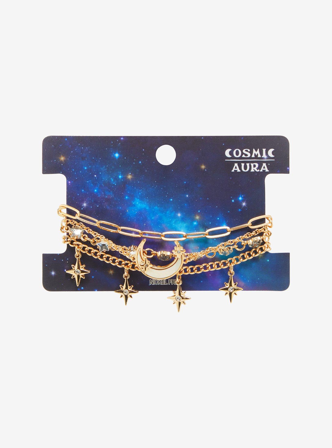 Cosmic Aura Moon Star Gem Bracelet Set, , hi-res