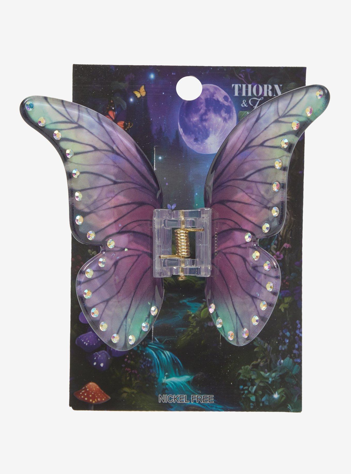 Thorn & Fable Rhinestone Butterfly Claw Hair Clip, , hi-res