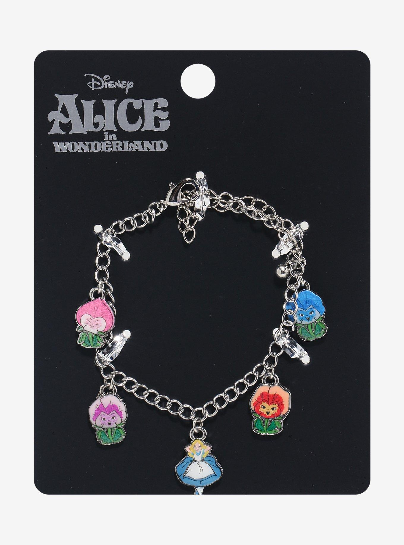 Disney Alice In Wonderland Flower Charm Bracelet