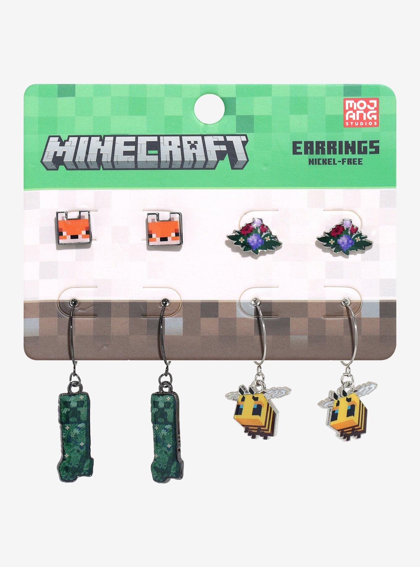 Minecraft Fox & Bee Earring Set, , hi-res