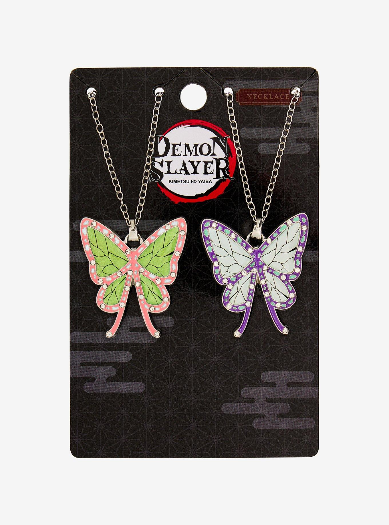 Demon Slayer: Kimetsu No Yaiba Shinobu & Kanao Rhinestone Best Friend Necklace Set, , hi-res