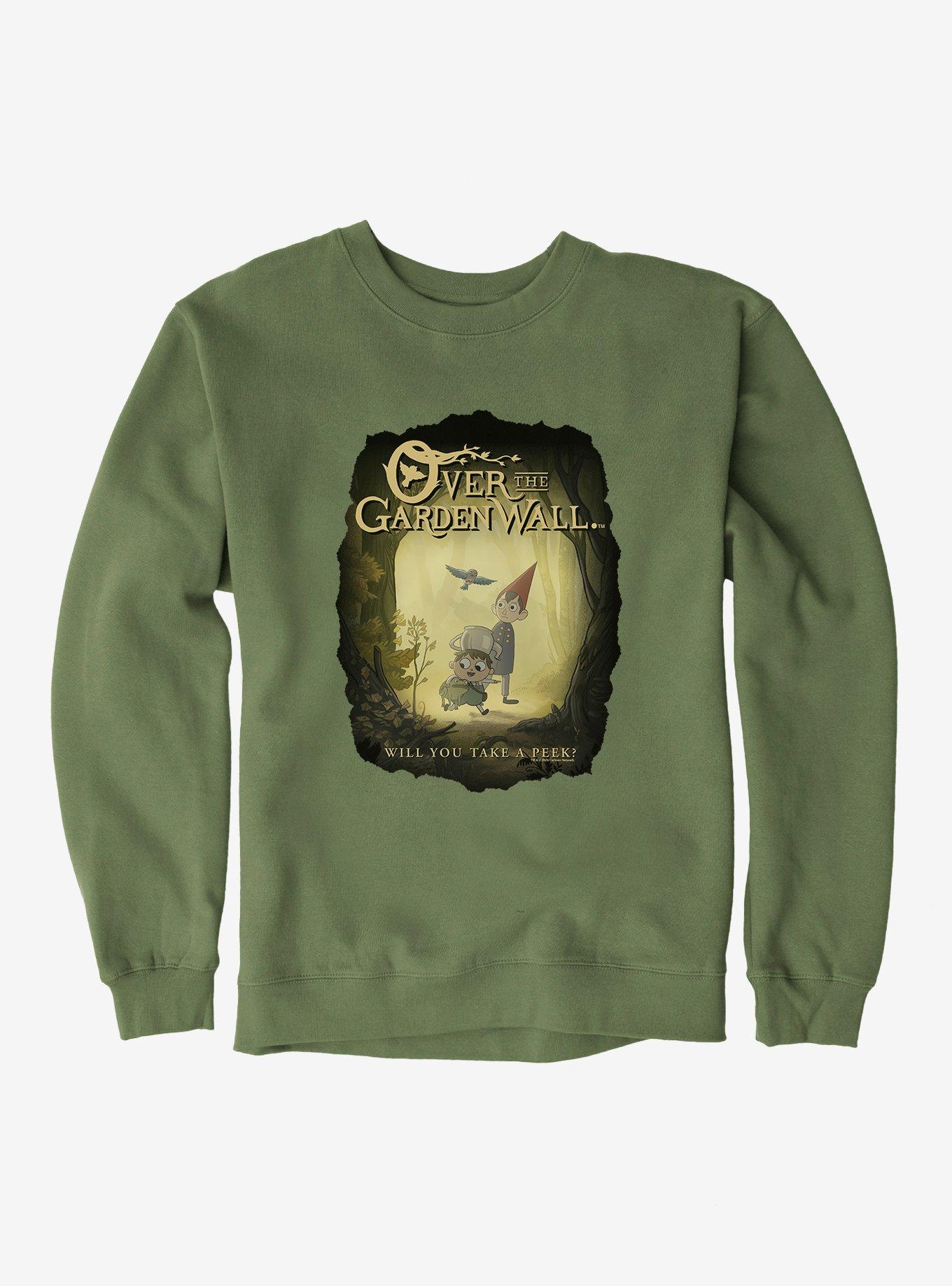 Over The Garden Wall Will You Take A Peek? Sweatshirt, MILITARY GREEN, hi-res