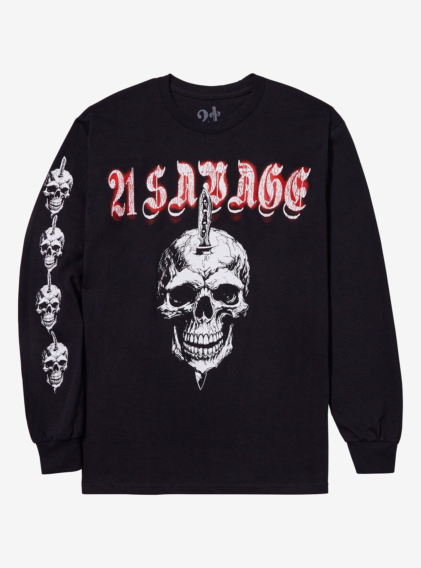 21 Savage Sword Skull Long-Sleeve T-Shirt, , hi-res