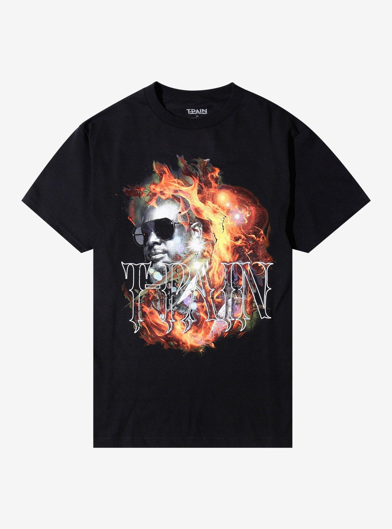 T-Pain Flames Portrait T-Shirt, , hi-res