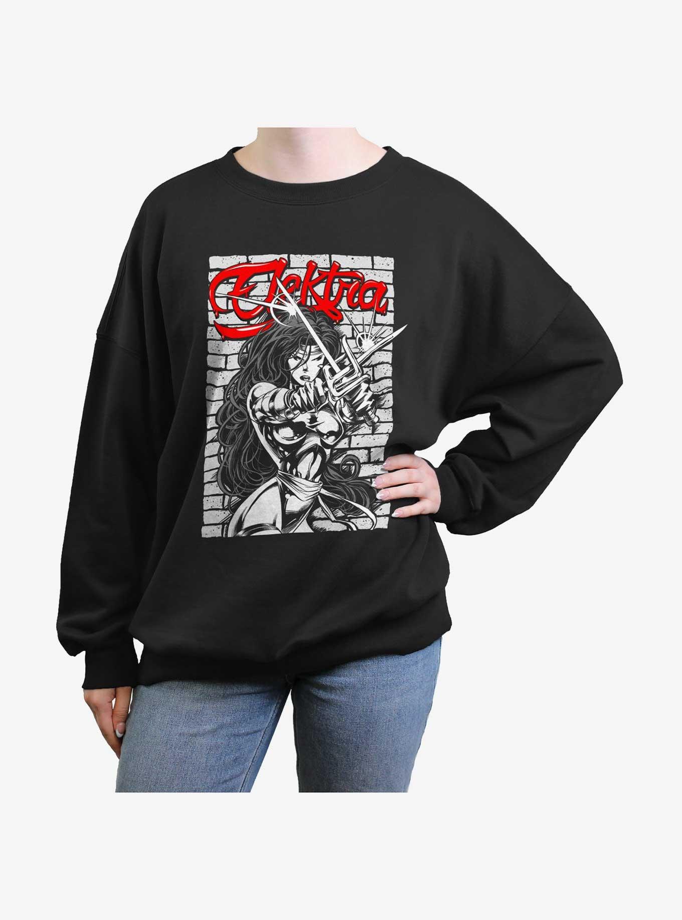 Marvel Elektra Dangerous Beauty Womens Oversized Sweatshirt, , hi-res