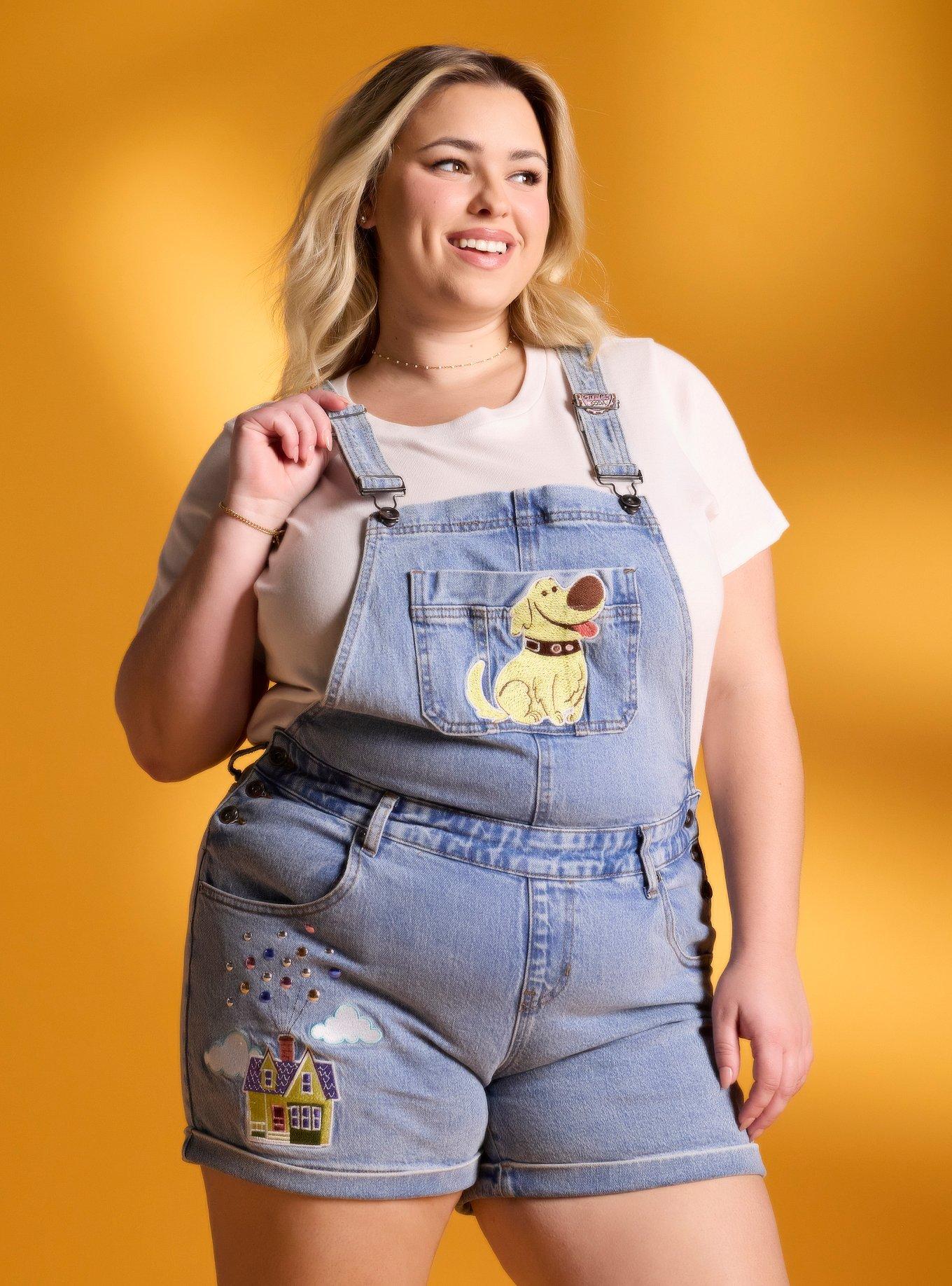 Her Universe Disney Pixar Up Embroidered Denim Shortalls Plus Size Her Universe Exclusive
