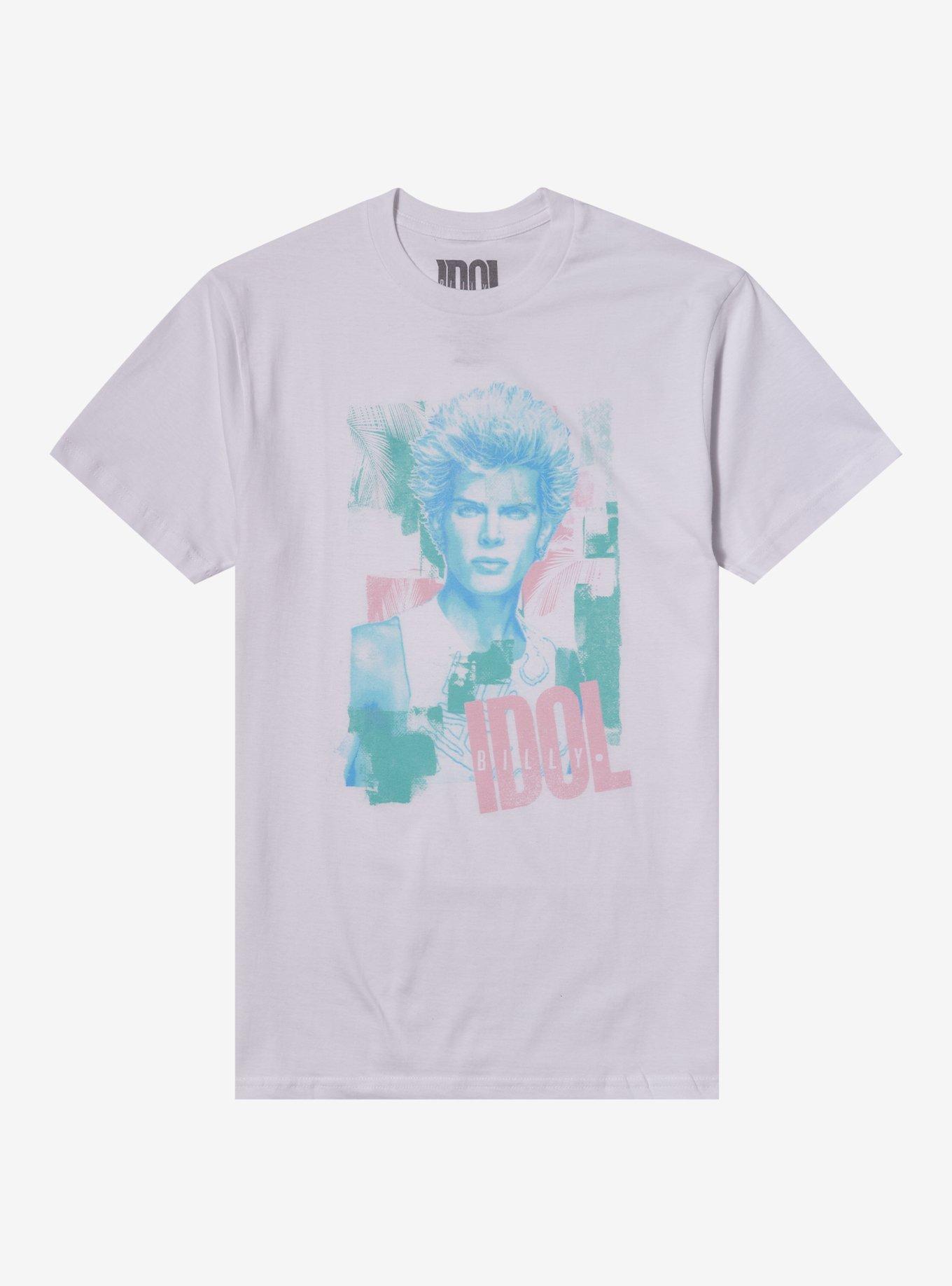 Billy Idol Pastel Portrait Relaxed Fit Girls T-Shirt, , hi-res