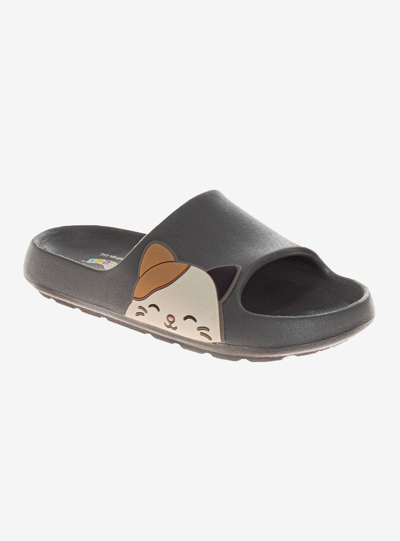 Squishmallows Cameron The Cat Dual Sizes Youth Slides, GREY, hi-res