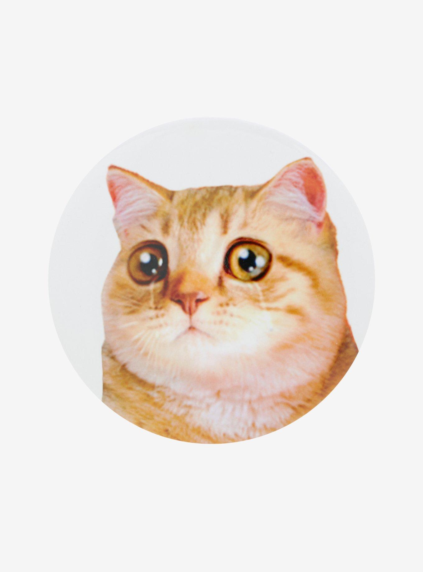 Cat Sad Eyes 3 Inch Button, , hi-res