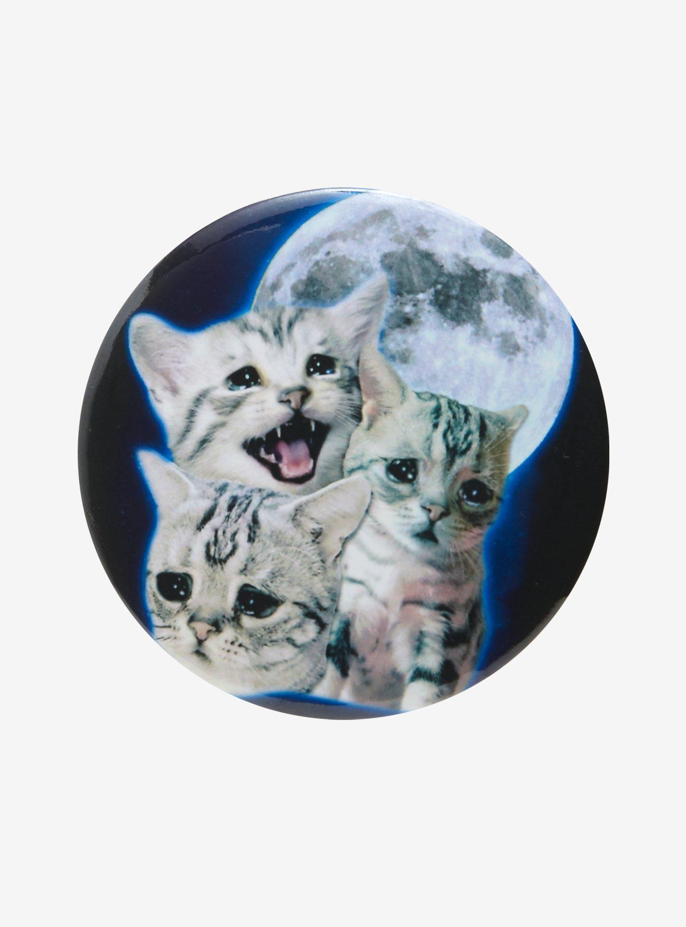 Crying Cats Moon 3 Inch Button, , hi-res