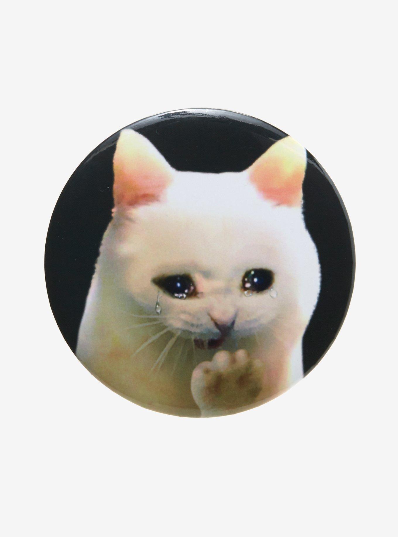 Crying Cat Oops 3 Inch Button, , hi-res