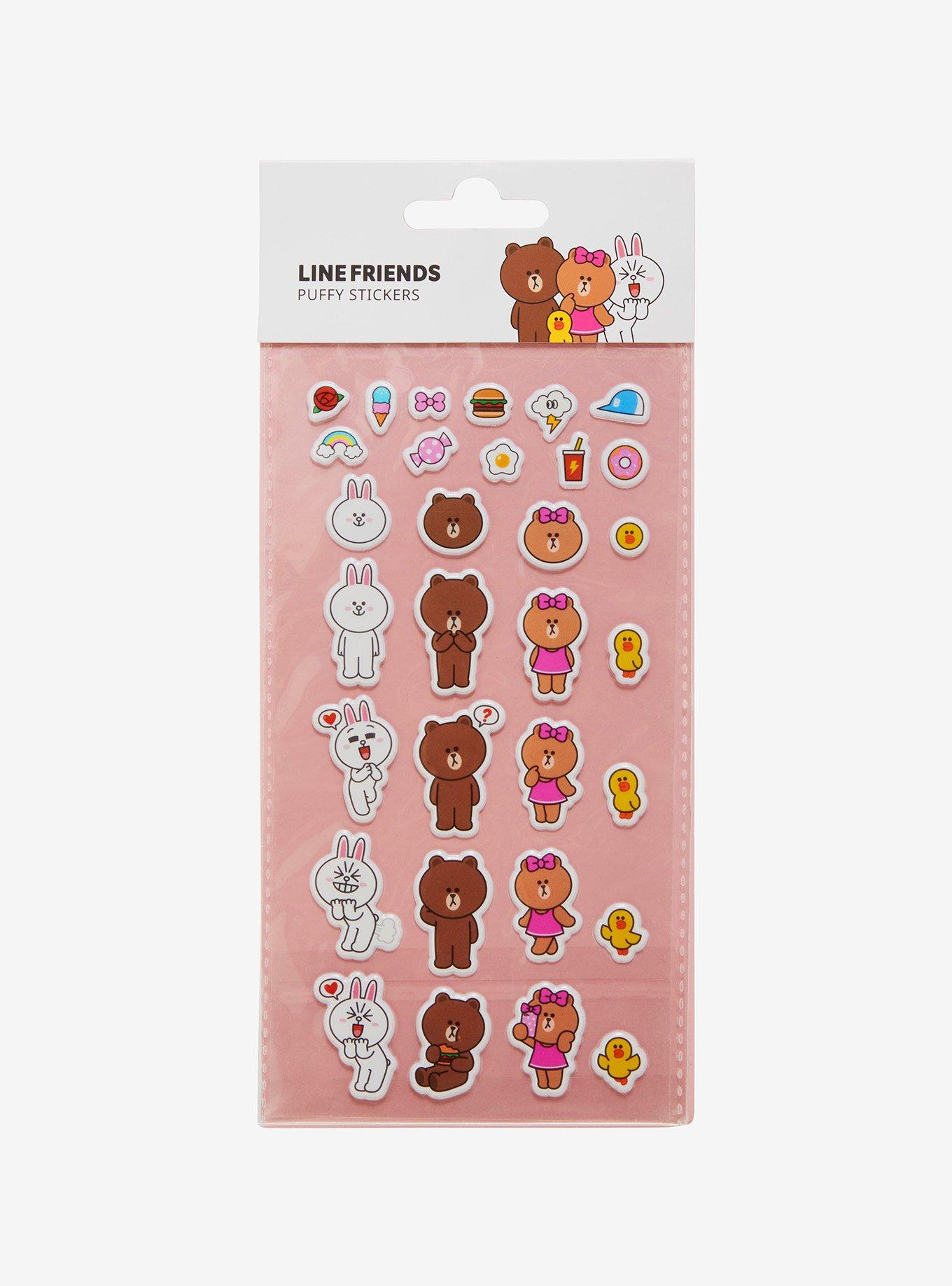 Line Friends Puff Sticker Sheet, , hi-res