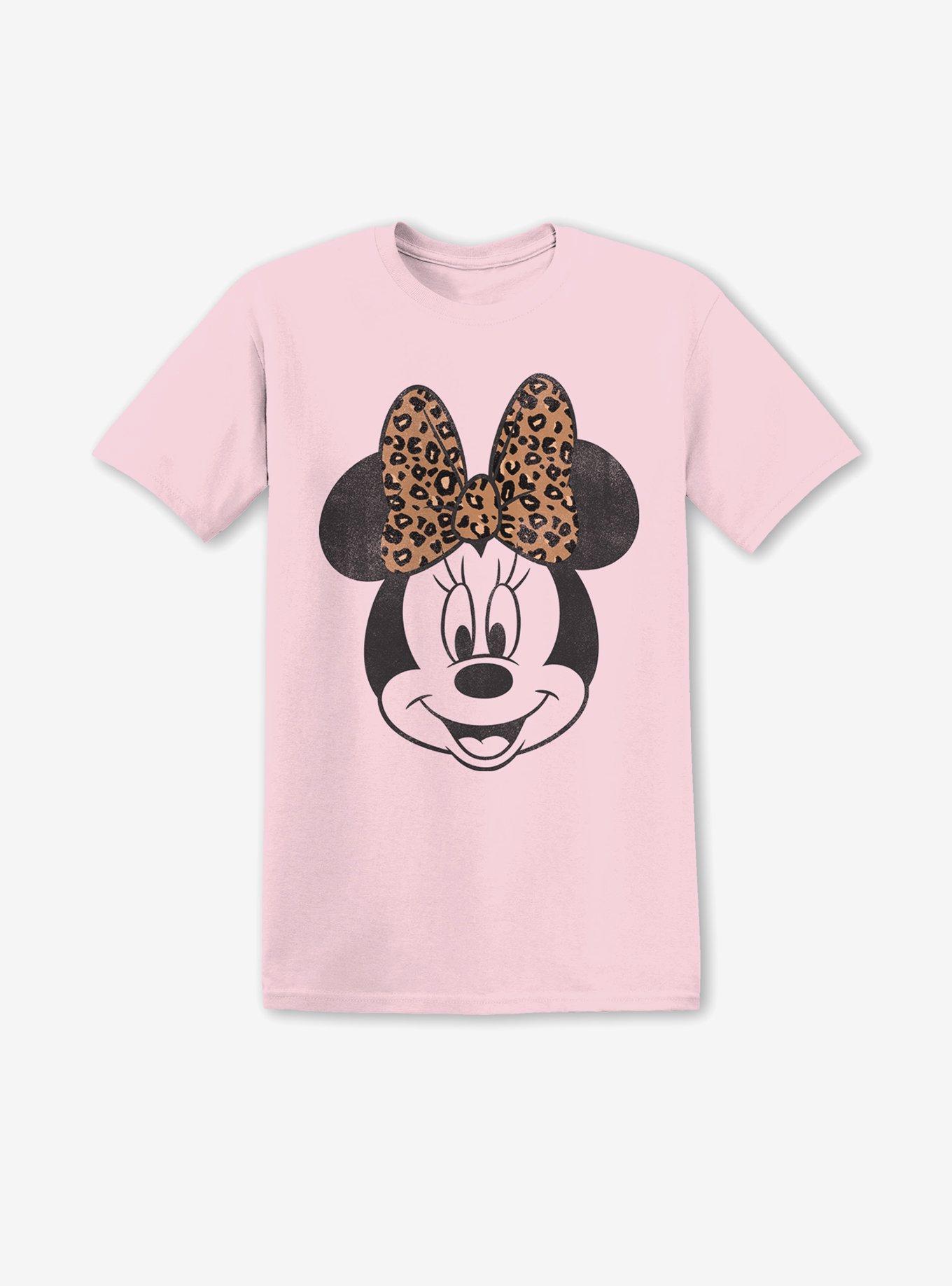 Disney Minnie Mouse Leopard Bow Boyfriend Fit Girls T-Shirt, , hi-res