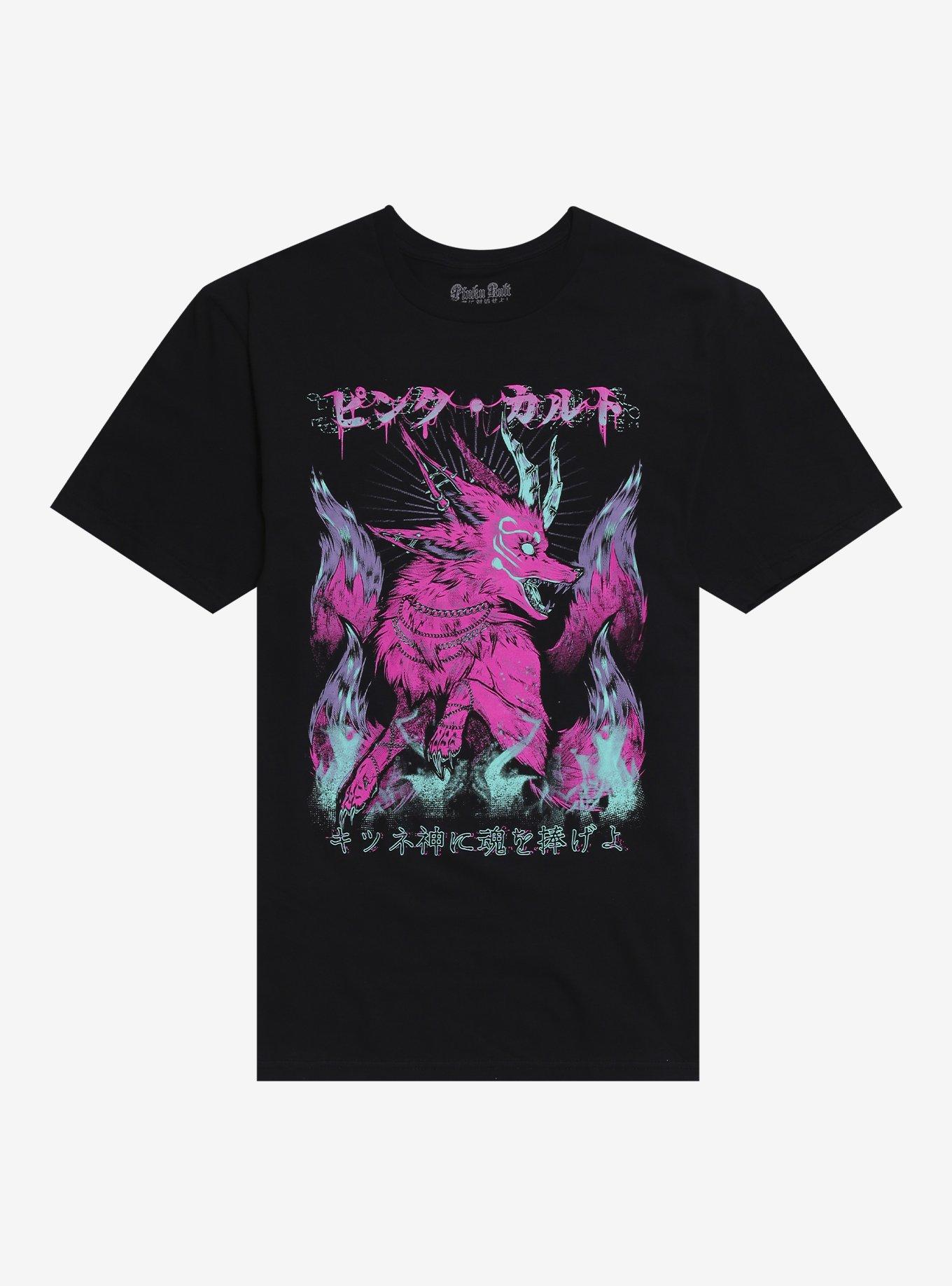 Pinku Kult Fox God T-Shirt, BLACK, hi-res