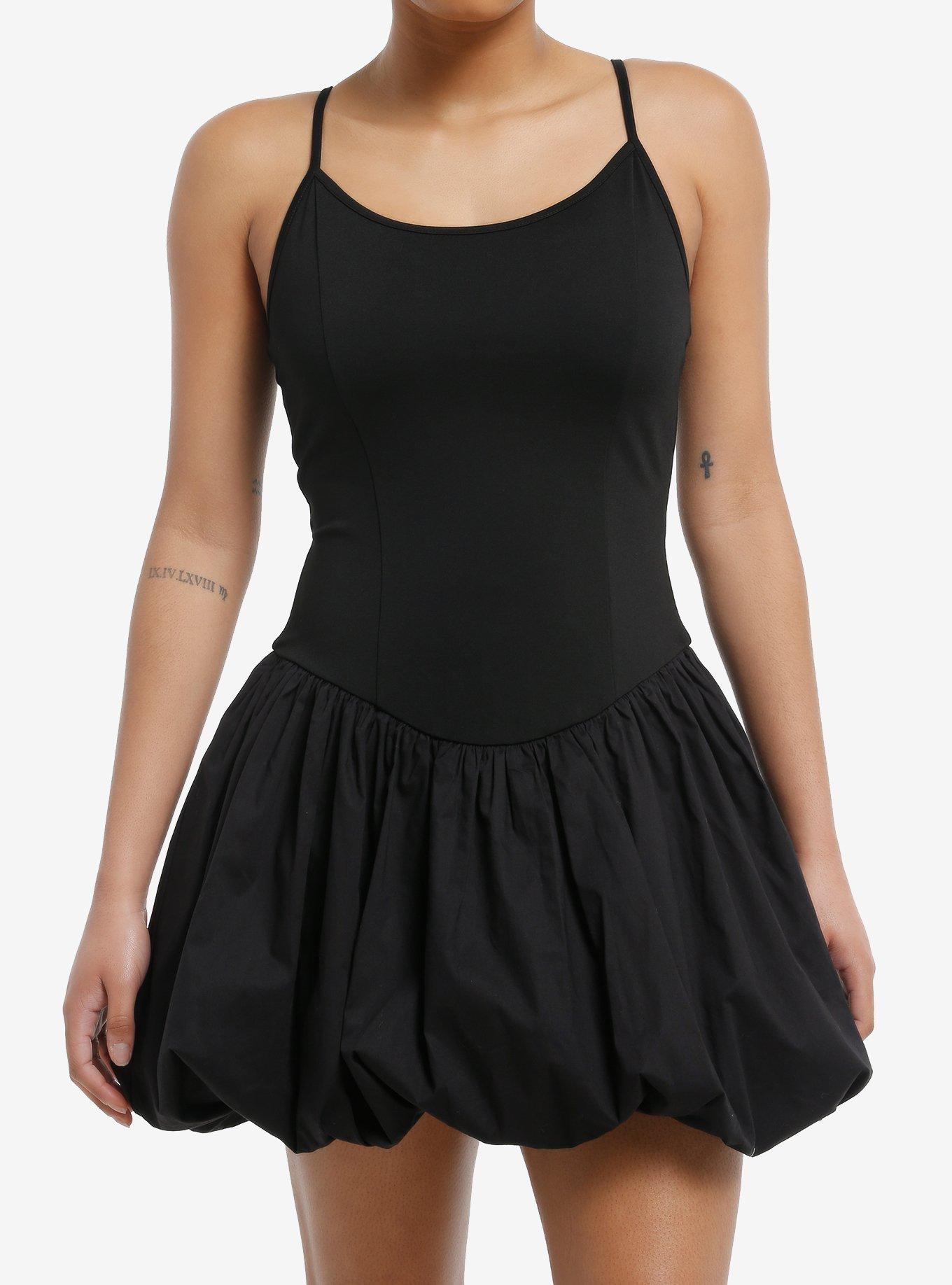 Black Bubble Cami Dress, , hi-res