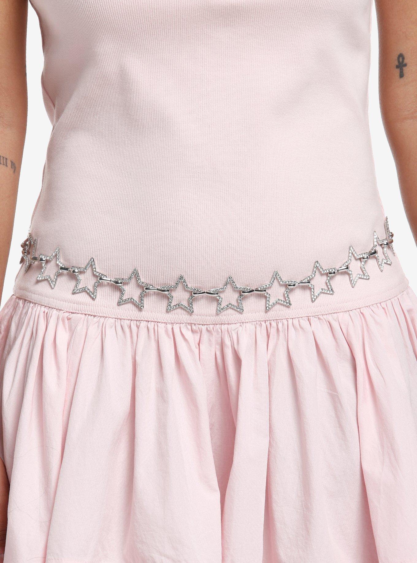Silver Bling Star Chain Belt, , hi-res