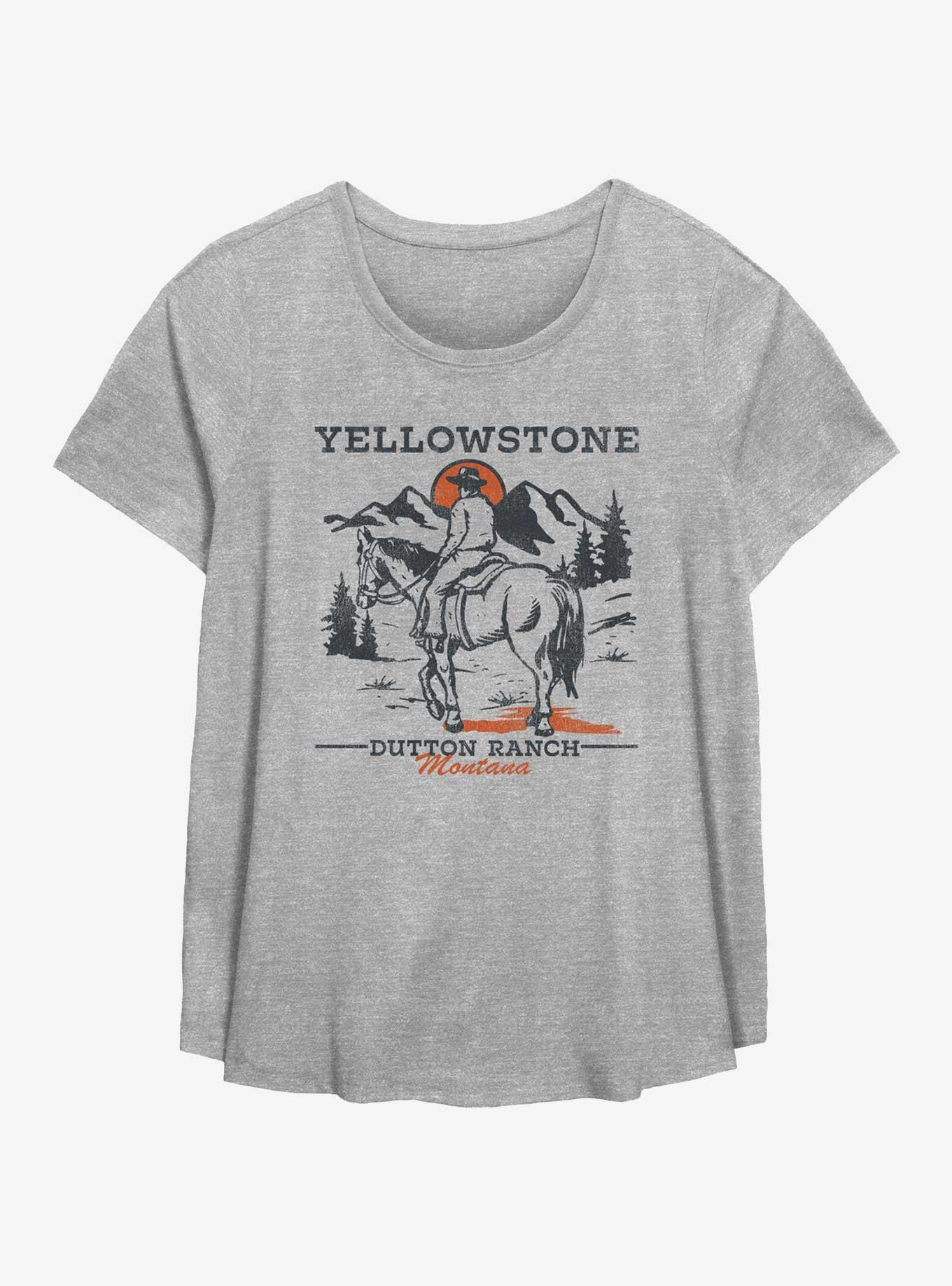 Yellowstone Dutton Ranch Sunset Girls T-Shirt Plus Size, , hi-res