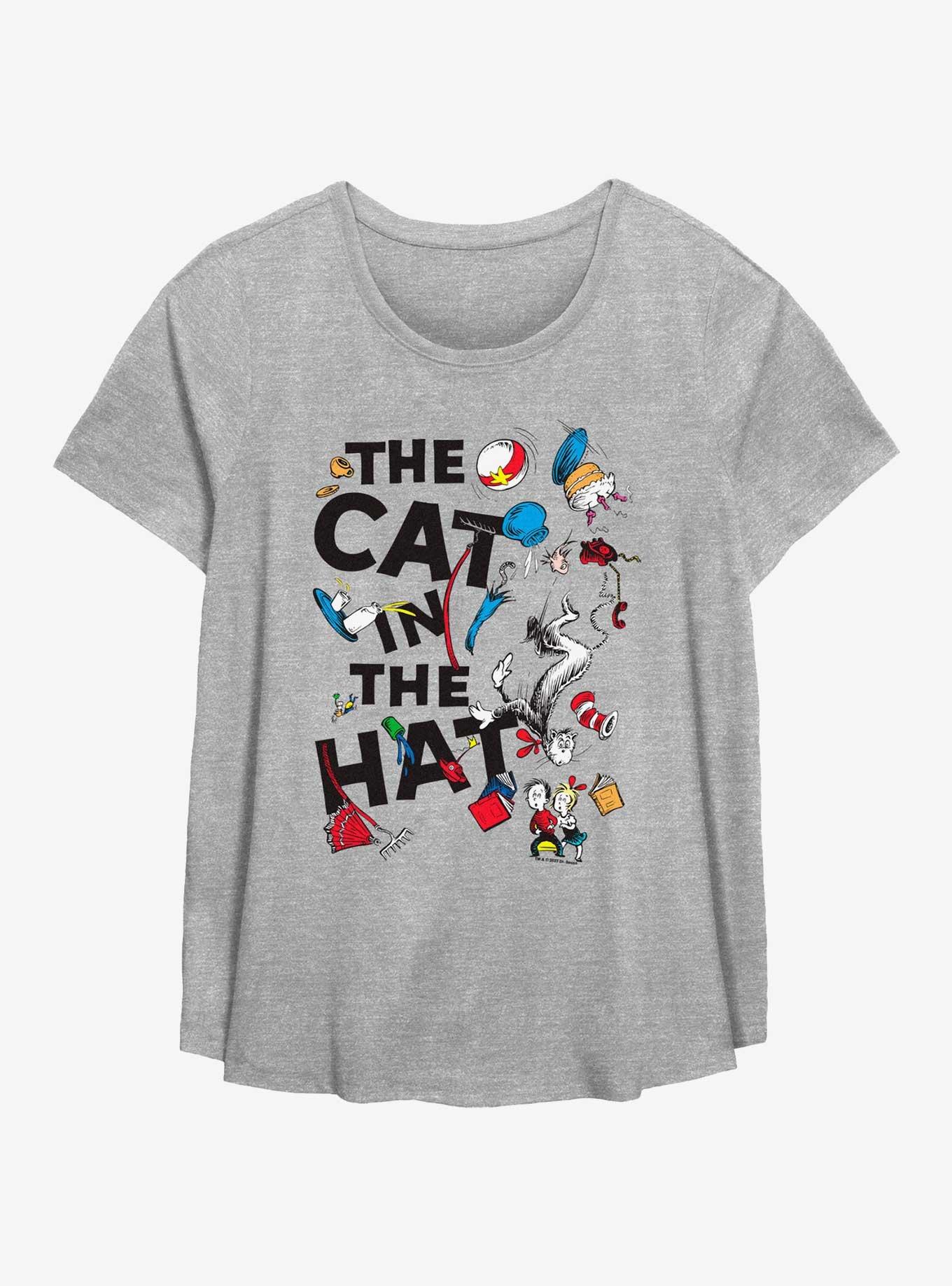 Dr. Seuss Cat In The Hat Scattered Girls T-Shirt Plus Size, , hi-res