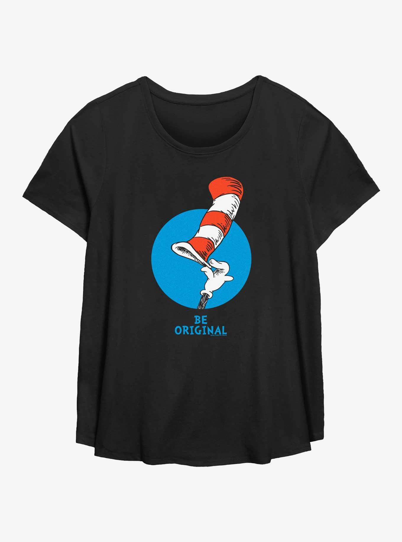 Dr. Seuss Tip The Hat Girls T-Shirt Plus Size, BLACK, hi-res