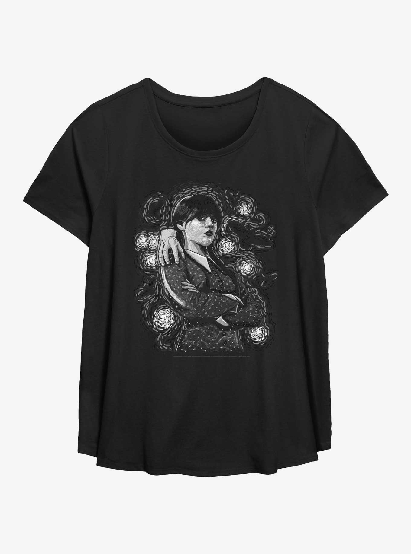 Wednesday Van Goth Noir Girls T-Shirt Plus Size