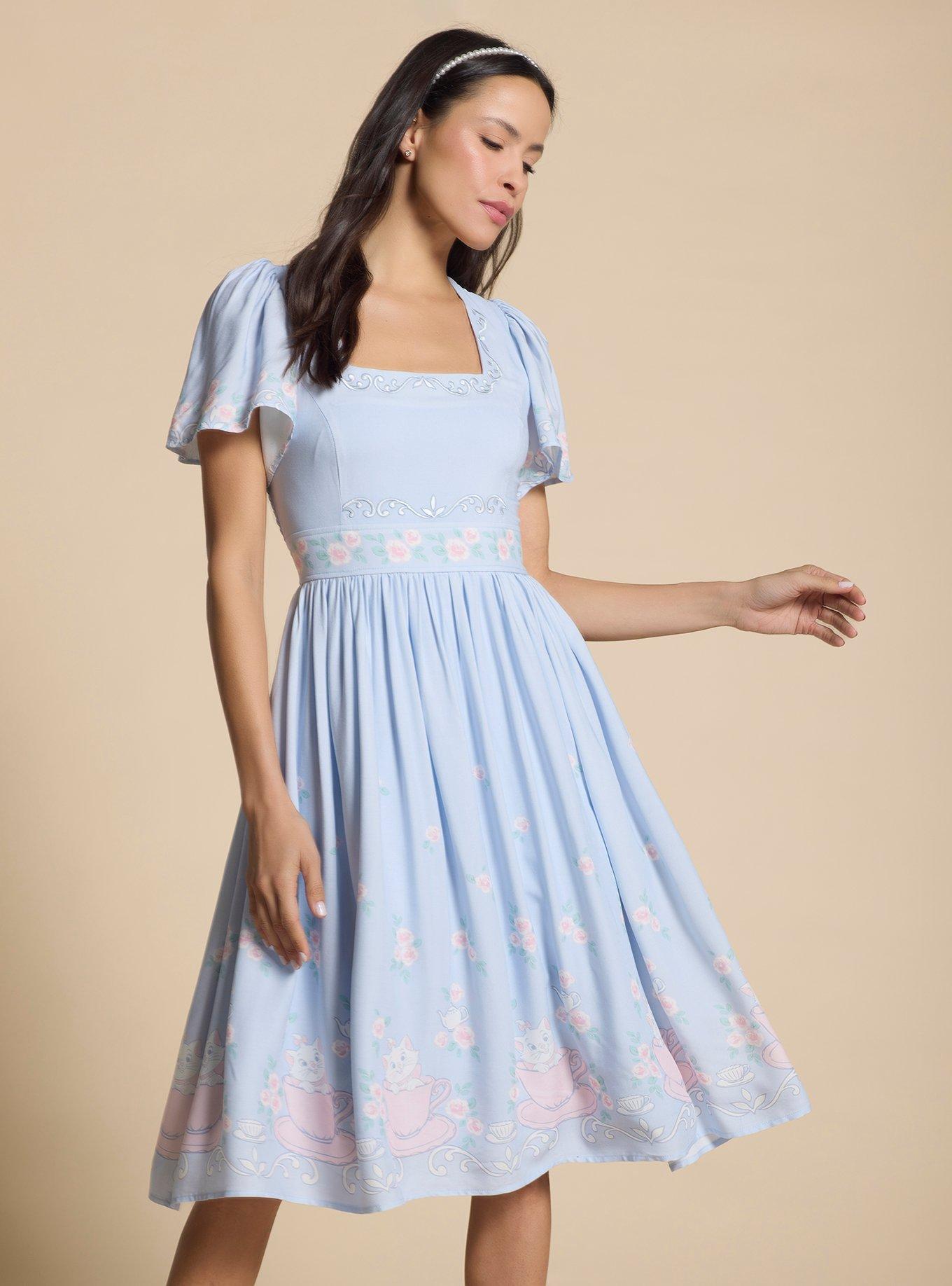 Disney The Aristocats Marie Embroidered Midi Dress — BoxLunch Exclusive, , hi-res