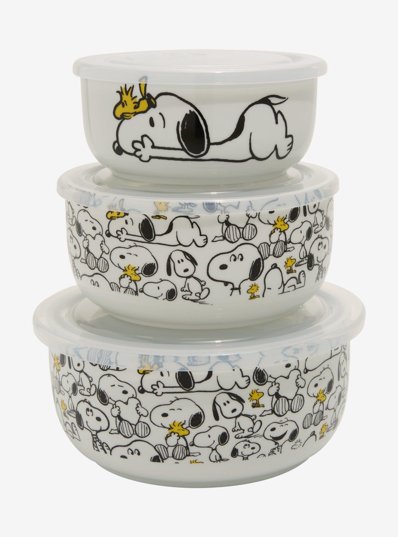 Peanuts Snoopy & Woodstock Food Storage Bowl & Lid Set