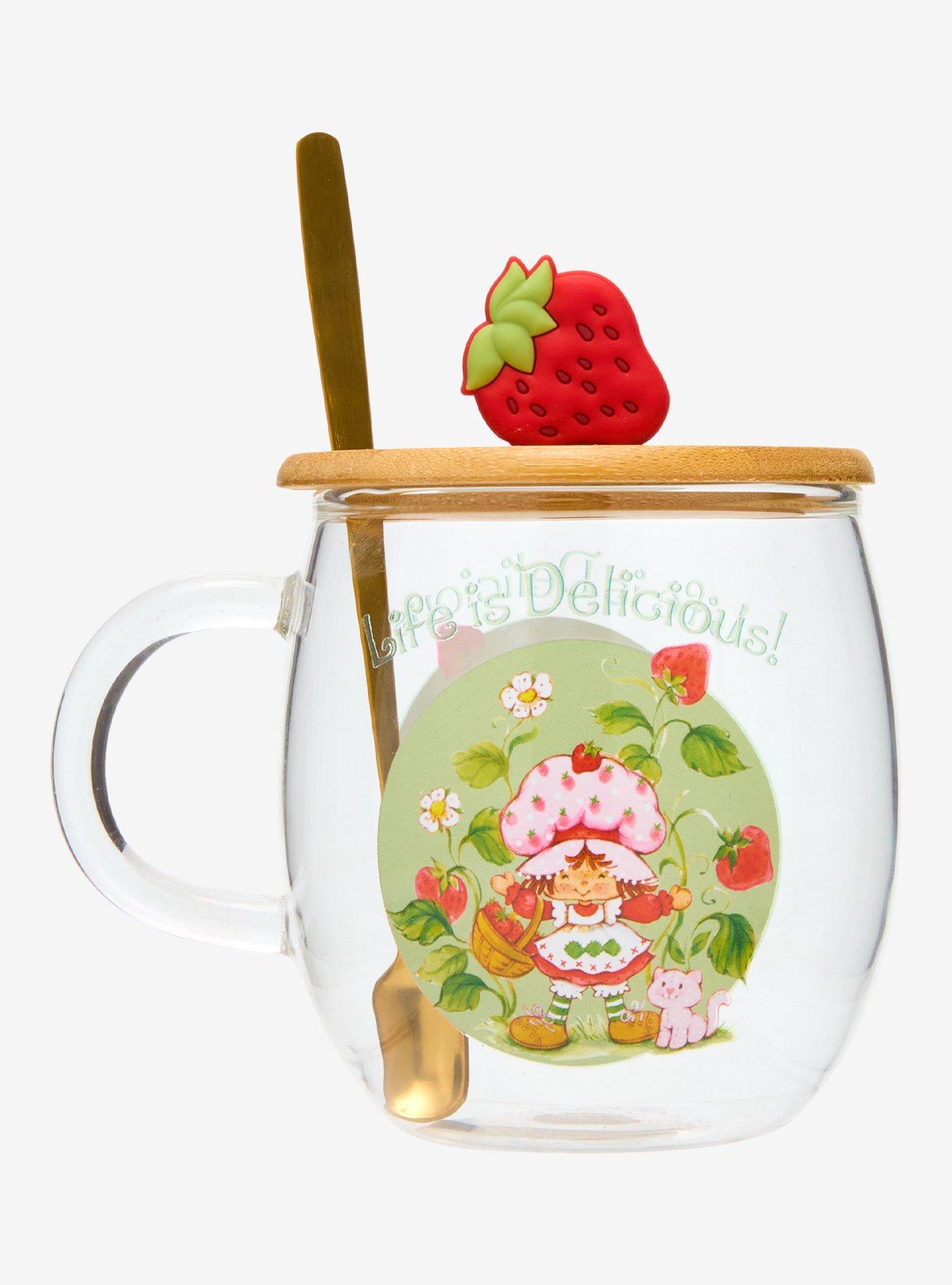 Strawberry Shortcake Glass Mug With Lid and Spoon — BoxLunch Exclusive, , hi-res