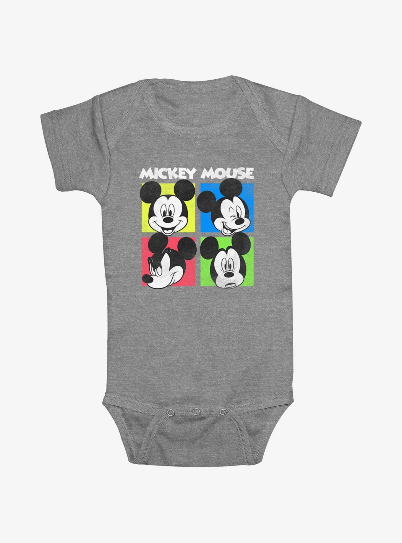 Disney Mickey Mouse Quad PortraIts Infant Bodysuit, ATH HTR, hi-res