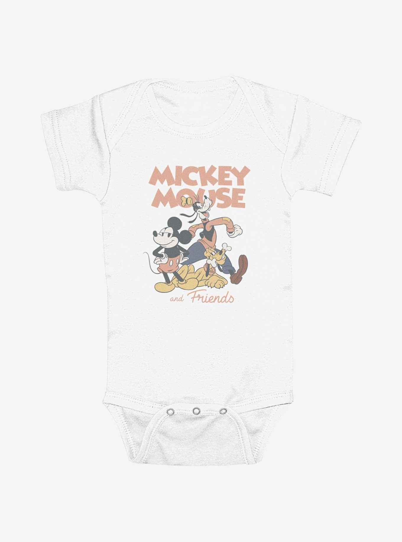 Disney Mickey Mouse Bow Crew Infant Bodysuit, WHITE, hi-res