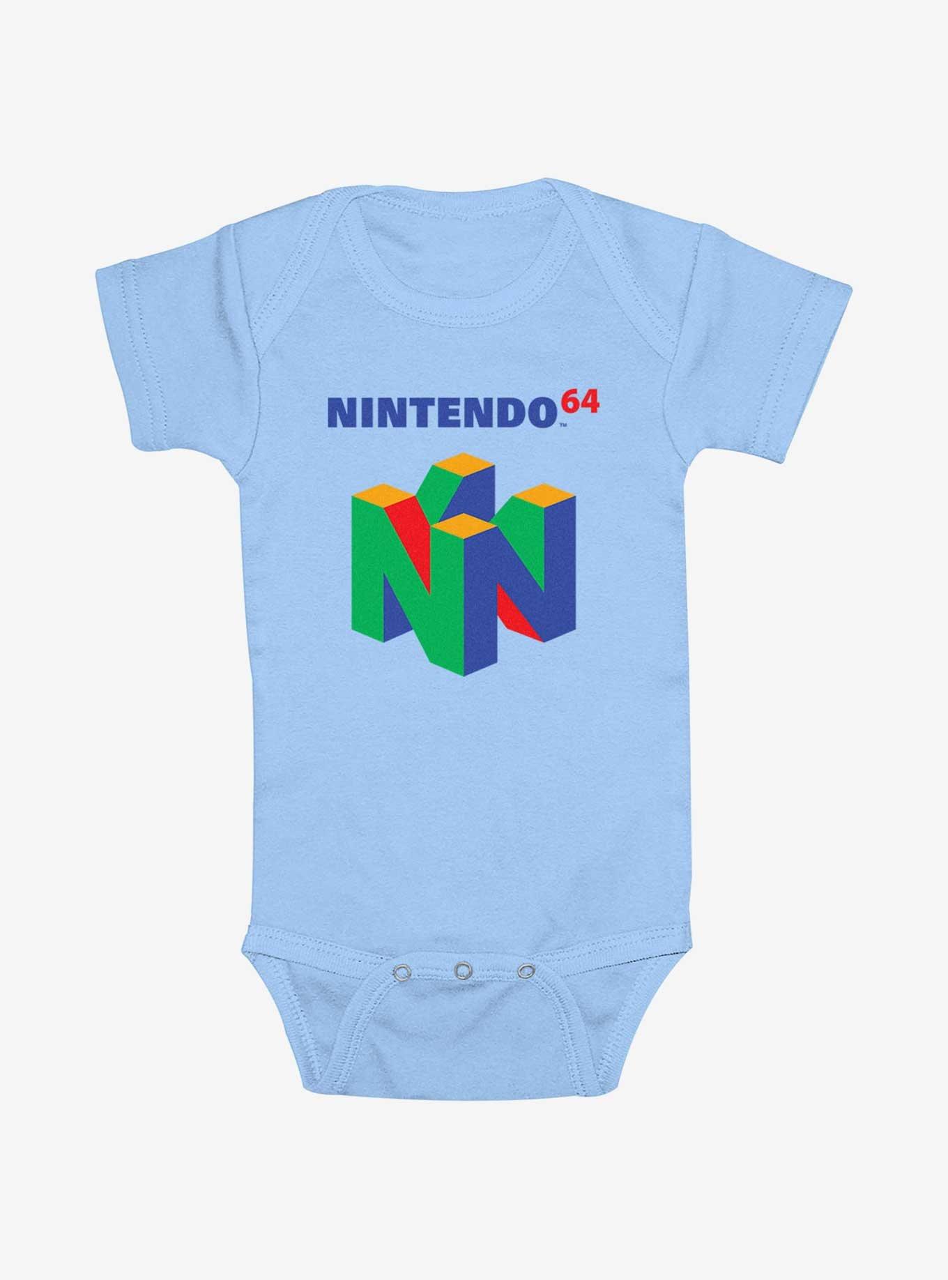 Nintendo N64 Logo Infant Bodysuit, LT BLUE, hi-res