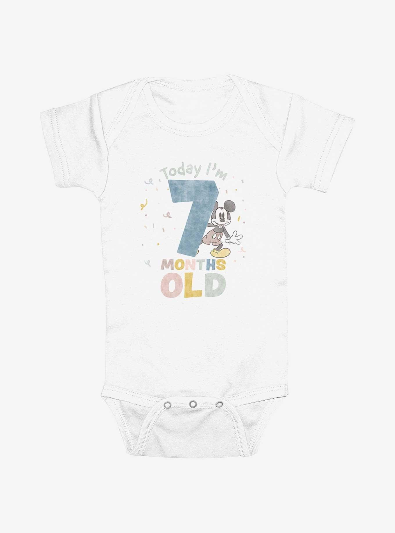 Disney Mickey Mouse Today Im 7 Months Old Infant Bodysuit, WHITE, hi-res