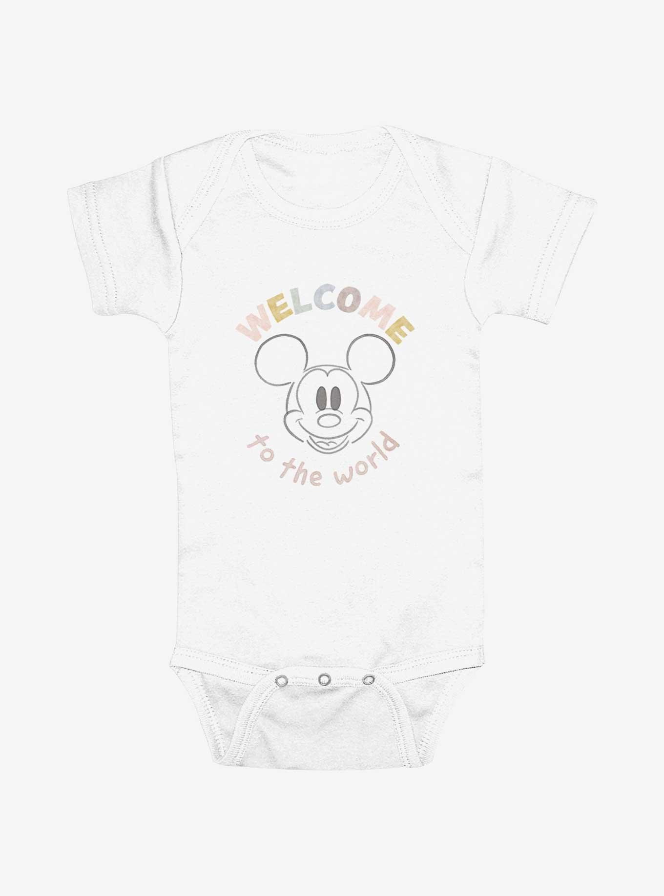 Disney Mickey Mouse Welcome To The World Infant Bodysuit, WHITE, hi-res