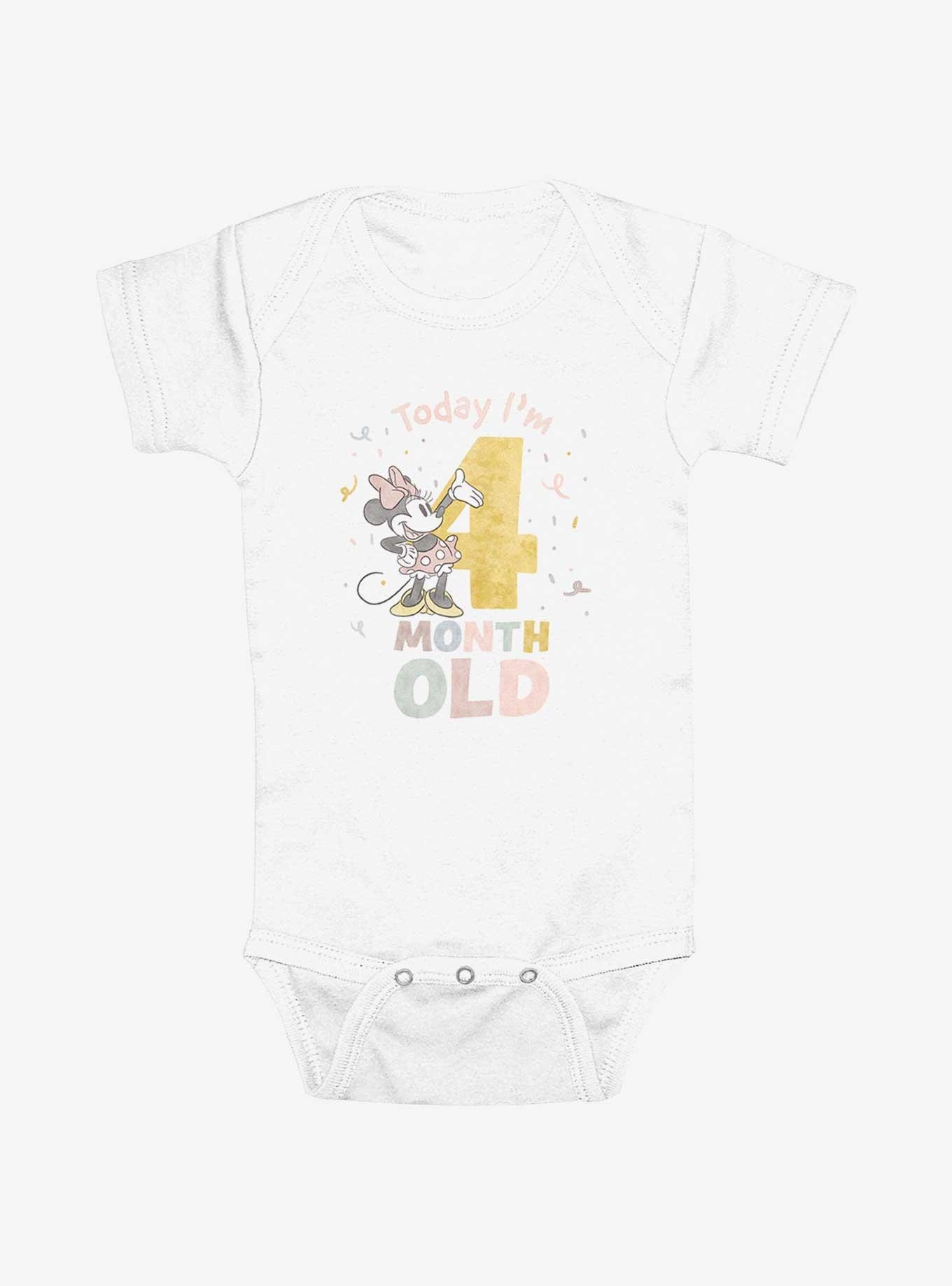 Disney Minnie Mouse Today Im 4 Months Infant Bodysuit, , hi-res