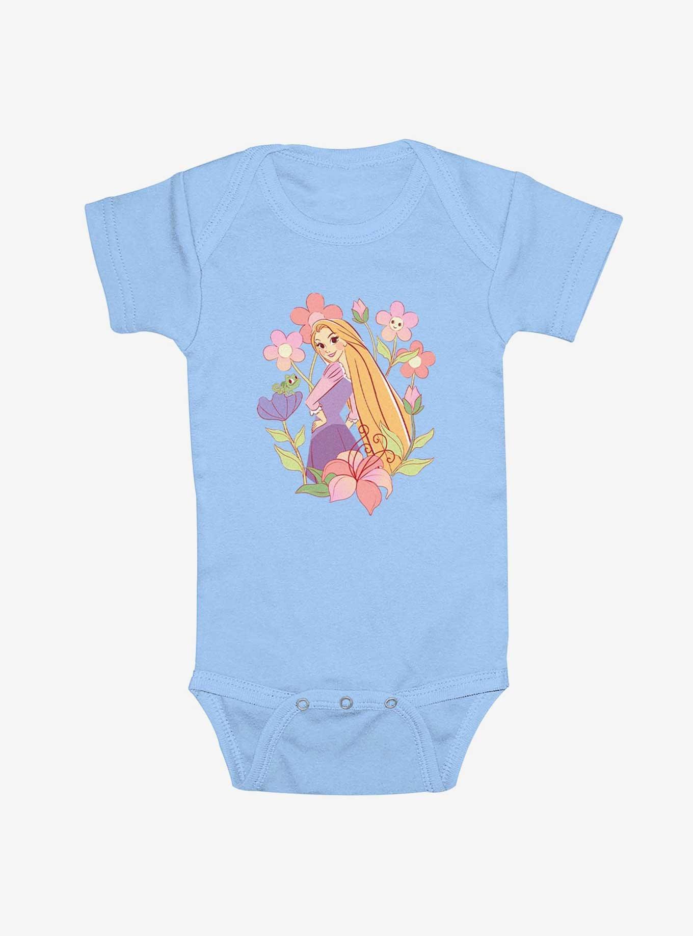 Disney Tangled Rapunzel And Pascal With Flowers Infant Bodysuit, LT BLUE, hi-res