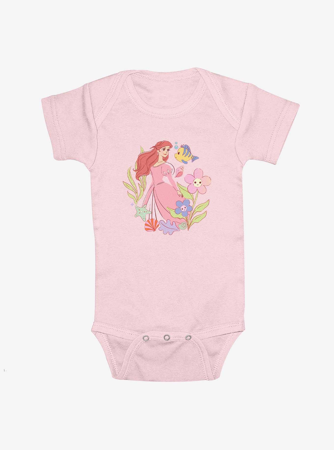 Disney The Little Mermaid Human Ariel And Flounder Infant Bodysuit, , hi-res