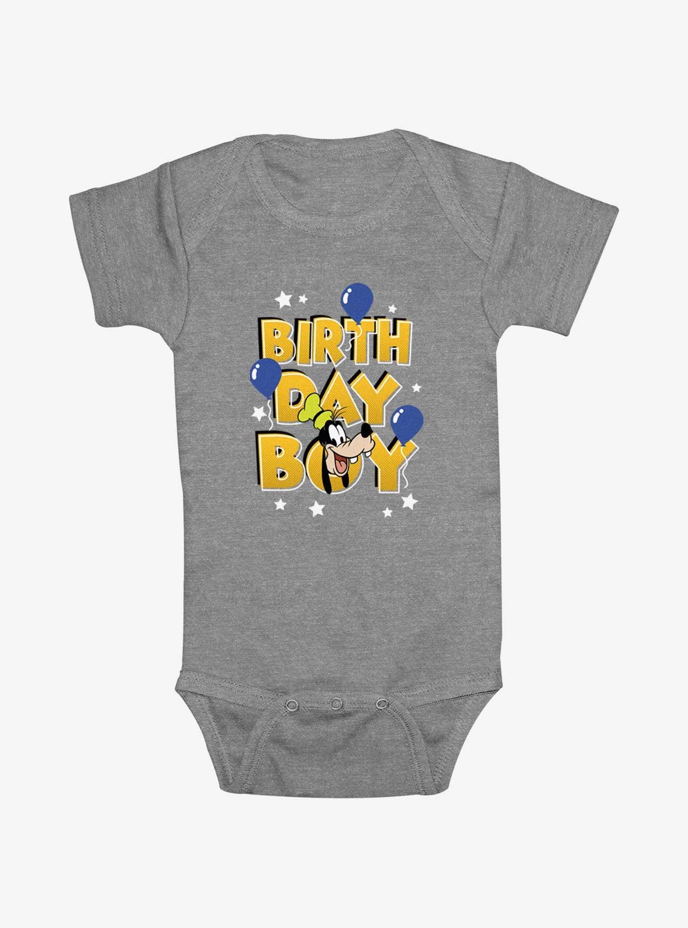 Disney Goofy Birthday Boy Lettering Infant Bodysuit, ATH HTR, hi-res