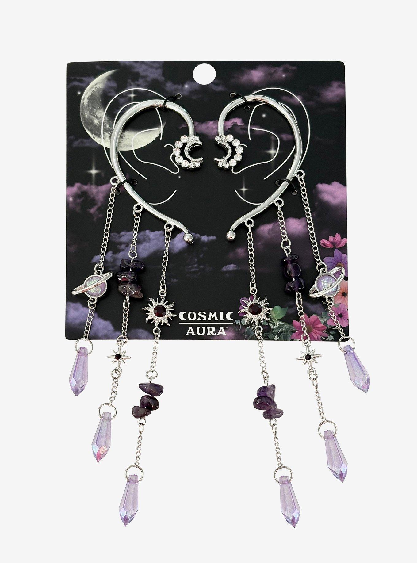 Cosmic Aura Celestial Amethyst Ear Cuff Set, , hi-res
