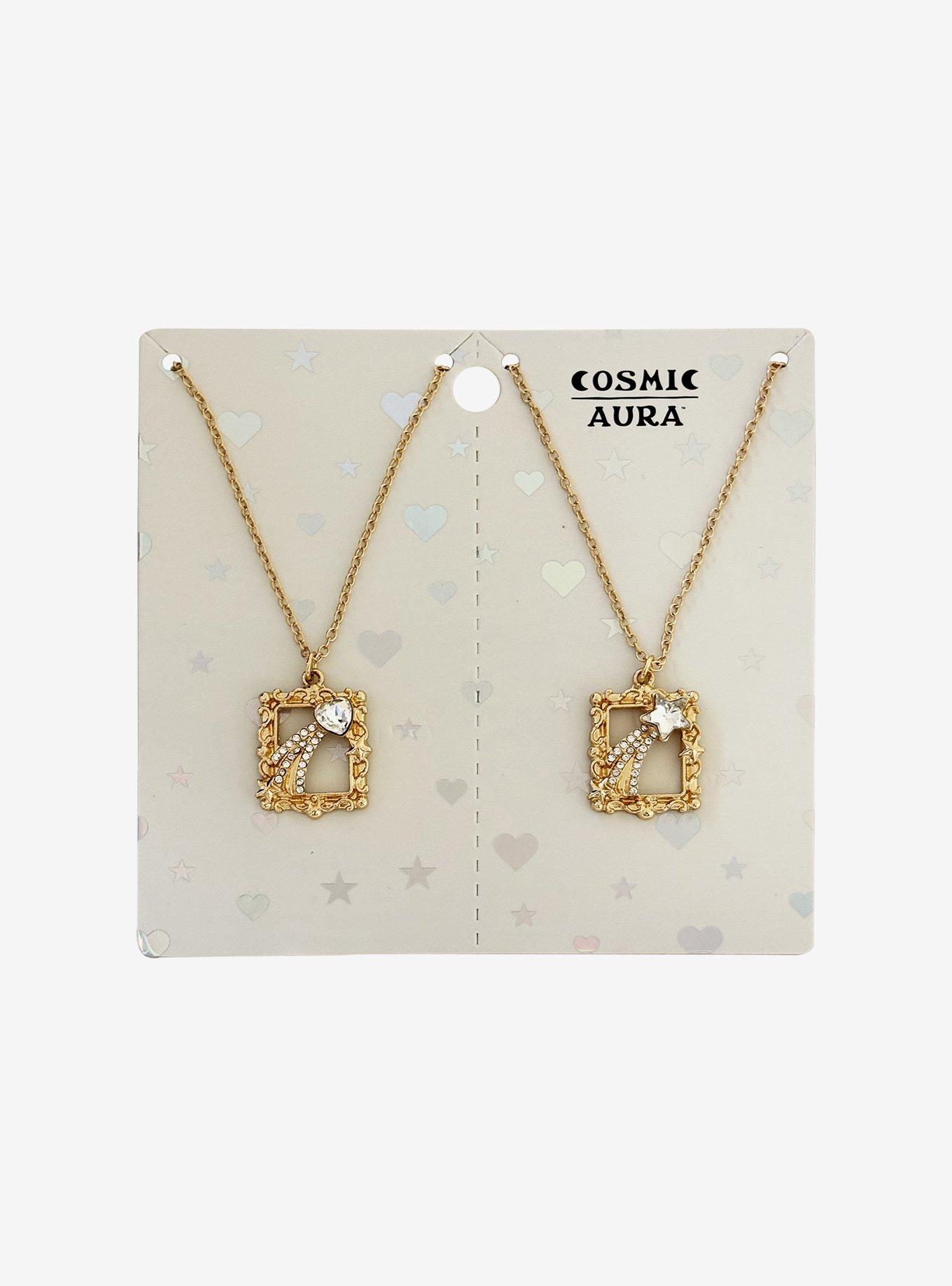 Cosmic Aura Shooting Star Frame Best Friend Necklace Set, , hi-res