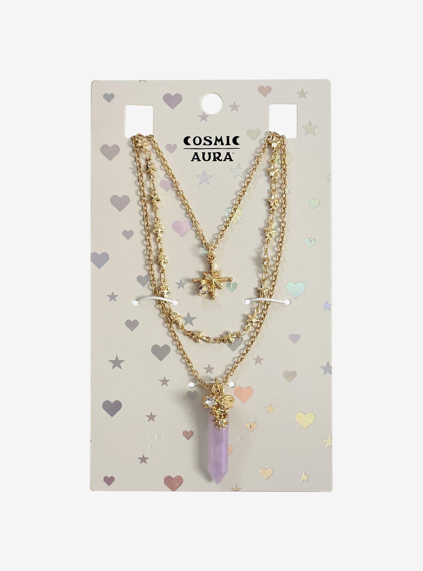 Cosmic Aura Shooting Star Crystal Necklace Set, , hi-res