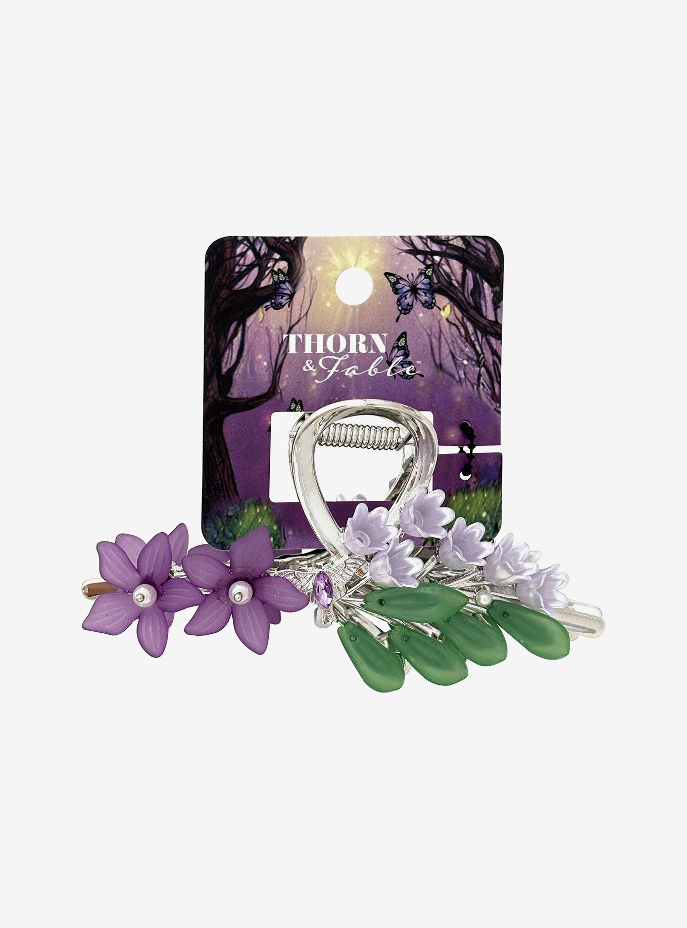 Thorn & Fable Purple Flower Claw Hair Clip